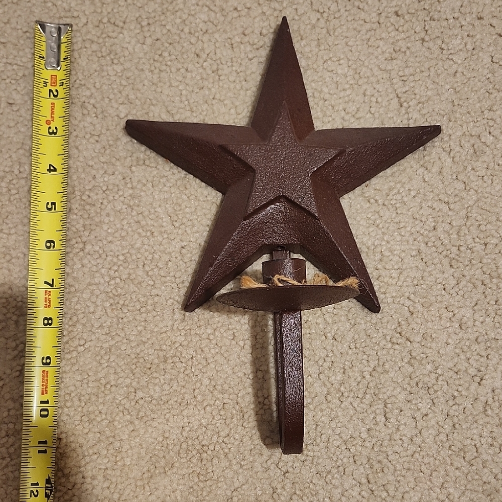 Rustic Maroon Star Wall Hook